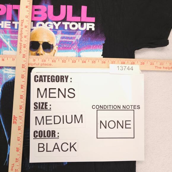 Pitbull The Trilogy Tour Band Crew Neck Graphic T Shirt Mens Size M Black - Picture 7 of 9